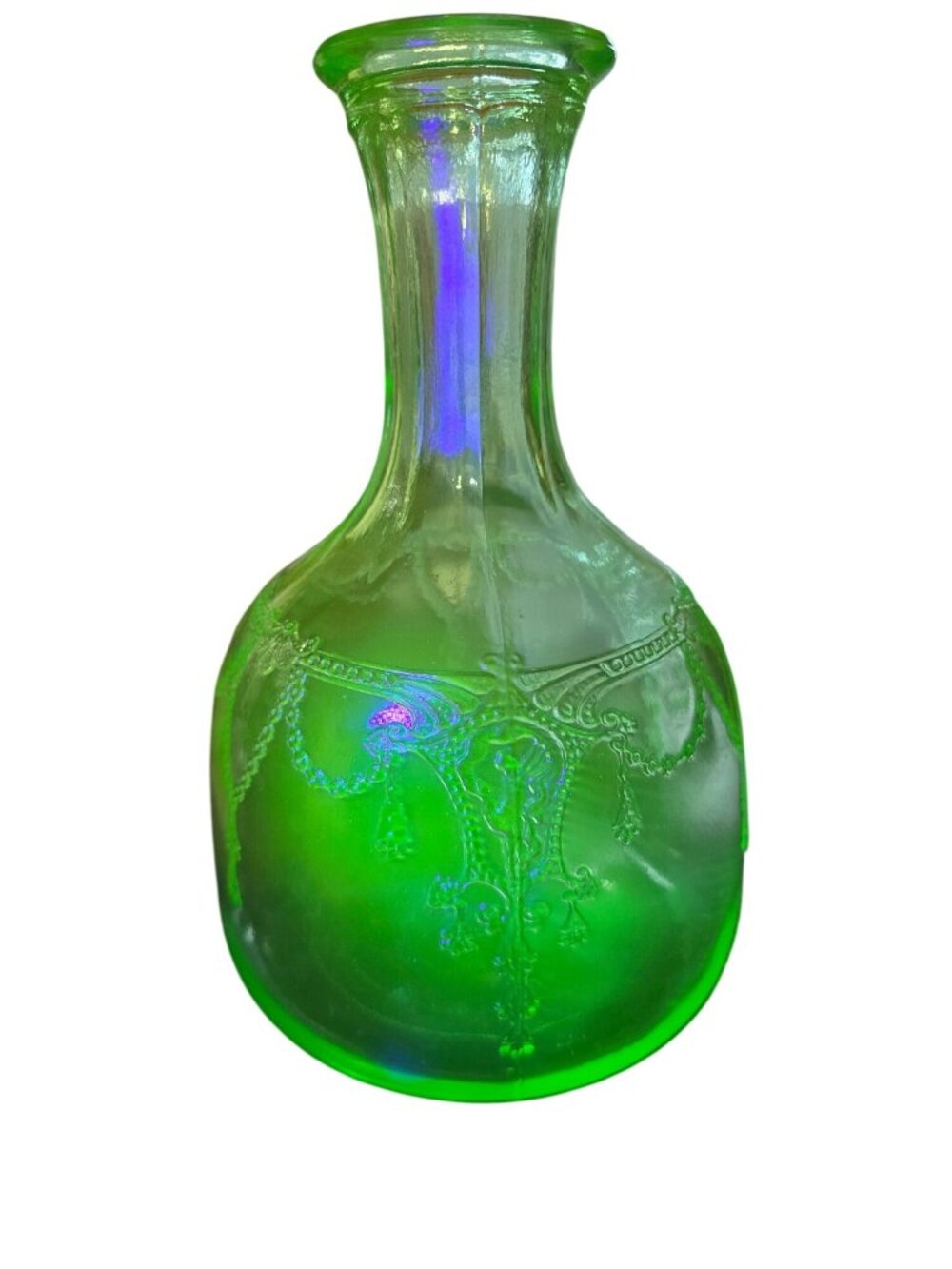Vintage Anchor Hocking Uranium Depression Glass 1930-34 Cameo Ballerina Decanter